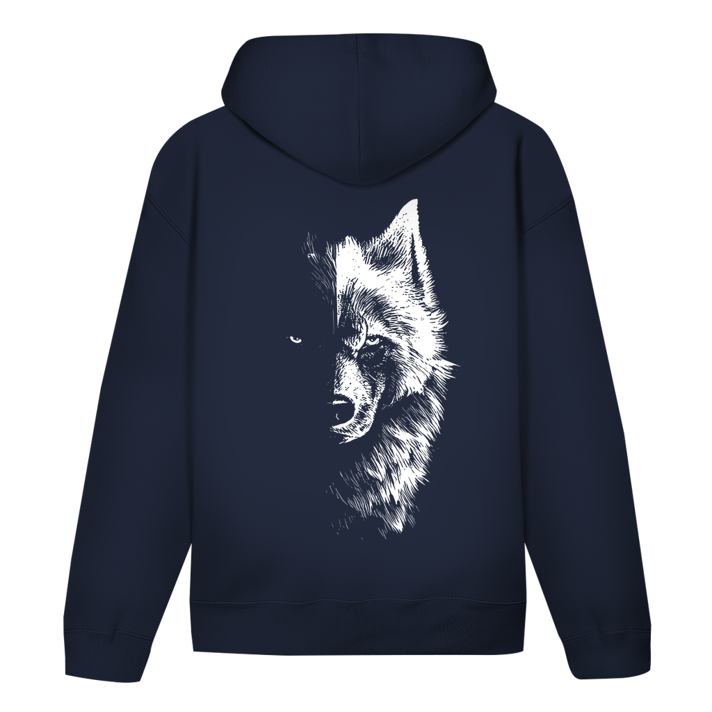 Herren Premium Bio-Hoodie "Wolfsgesicht" | Nachhaltig & Stilvoll
